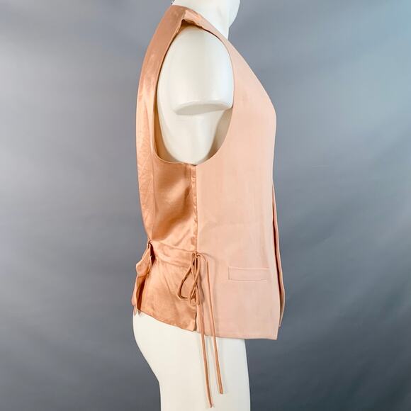 DRIES VAN NOTEN Size 38 Peach Cotton Blend Buttoned Vest - Picture 2 of 6